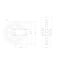Натяжне зубчасте колесо VOLVO EC235 EC240 EC250