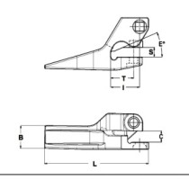 Зуб KOMATSU моноблок