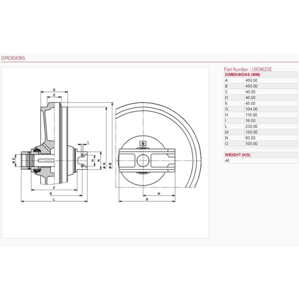 Натяжне колесо з напрямними TAKEUCHI TL140