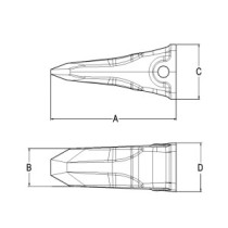 Зуб скельний KOMATSU SK2