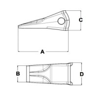 Зуб типу PENETRATION KOMATSU P2