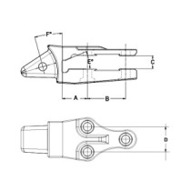 Адаптер для прикручування 3 отвори KOMATSU 558 WA450 WA500