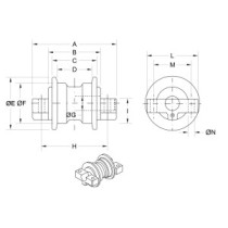 Опорний ролик однобортний VOLVO ECR88 D