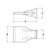 Зуб J450 типу FlareДля екскаватора