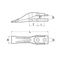 Зуб JCB моноблок