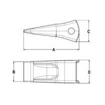 Зуб посилений HD KOMATSU W3