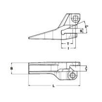 Зуб KOMATSU моноблок