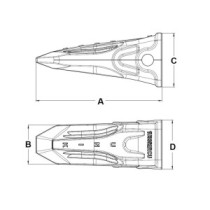 Зуб J225 UNIK посилений скельнийДля екскаватора