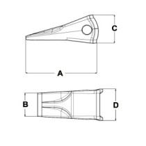 Зуб типу PENETRATION KOMATSU P2
