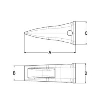 Зуб J250 посилений HD екскаваторний