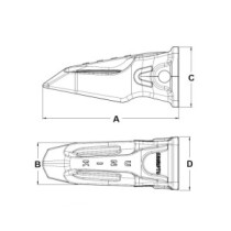 Зуб J350 UNIK посилене для навантажувача на кам'янець.