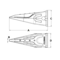 Зуб J200 UNIK типу Twin Tiger для екскаватора