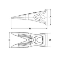 Зуб J300 UNIK посилений типу twin tiger для екскаватора.