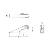 Зуб CATERPILLAR кутовий одноблочний