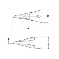Зуб J200 типу Sharp для екскаватора