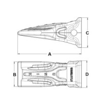 Зуб J450 UNIK посилений типу симетричний екскаваторний.