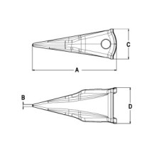 Зуб типу SHARP KOMATSU SH2