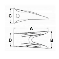 Зуб типу TWIN TIGER KOMATSU TT4