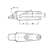 Адаптер для кріплення 2 отвори KOMATSU WA320PT WA300 WA250