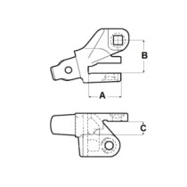 Адаптер зарядного пристрою для кріплення правий бічний KOMATSU WA420 WA430 WA470