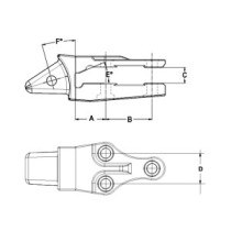 Адаптер для кріплення з 3 отворами KOMATSU 558 WA450 WA500