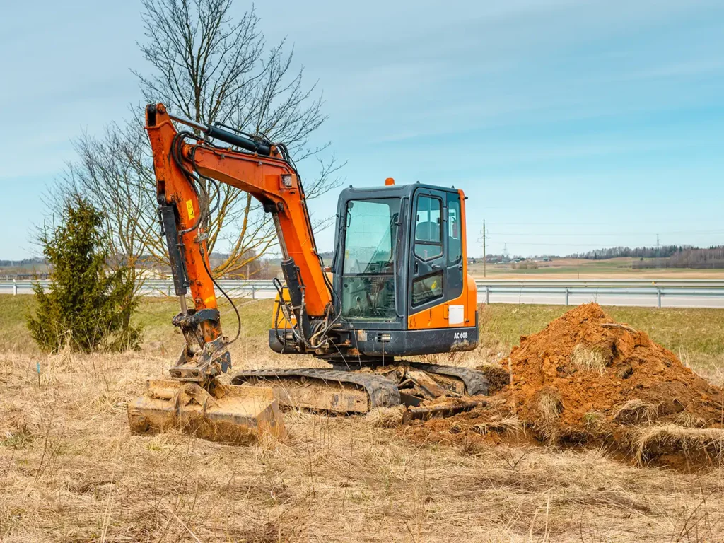Заміна гумової гусениці в міні-екскаваторі