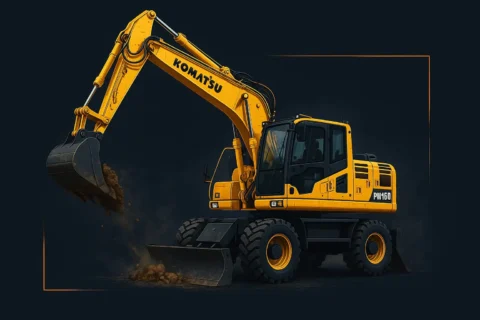 Komatsu PW160 – характеристики колісного екскаватора